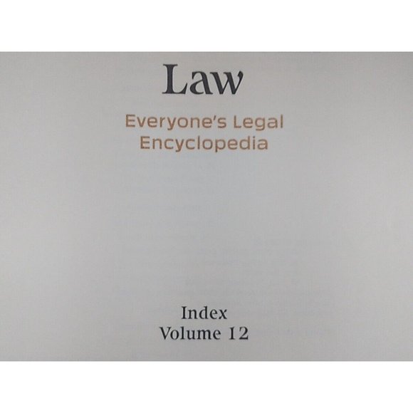 The Guide to American Law Everyone's Legal Encyclopedia Volume 12 Index - Picture 7 of 8